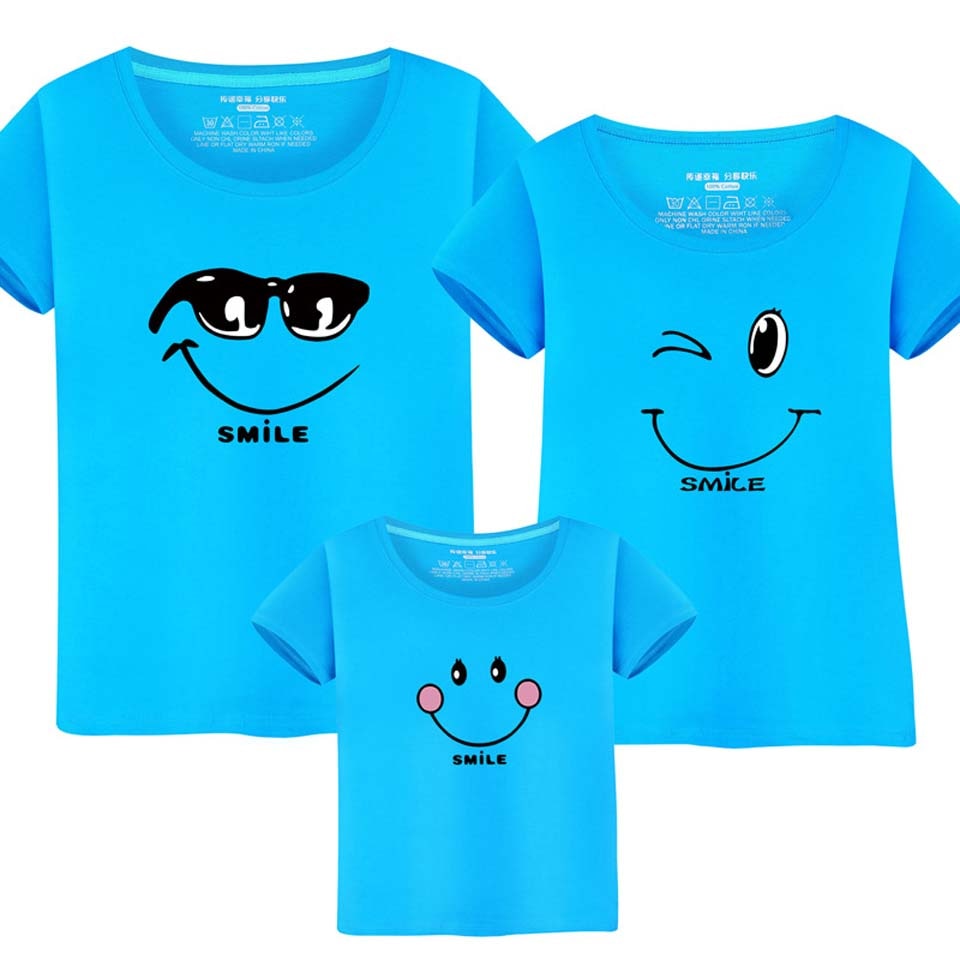 Smile Printed Family Matching Outfit Set